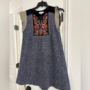 THLM Dress with Floral Embroidery